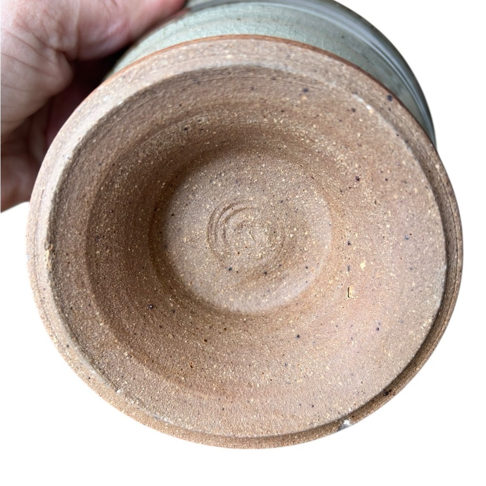 Handcrafted artisan pottery footed bowl, glazed earthy tones Cottagecore Scandi - Picture 6 of 8